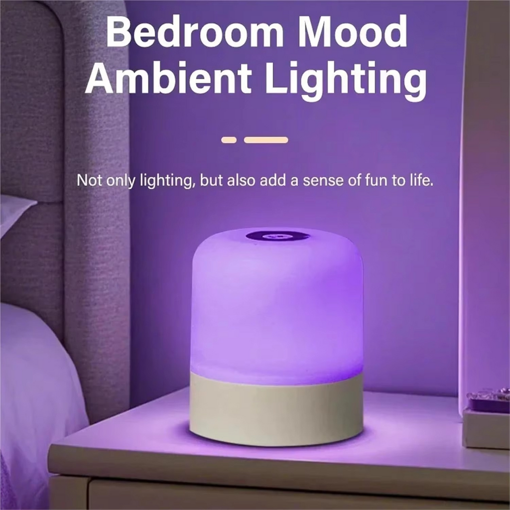 Junips | Color Changing Touch Table Lamp With Remote Control For Bedroom Or Living Room