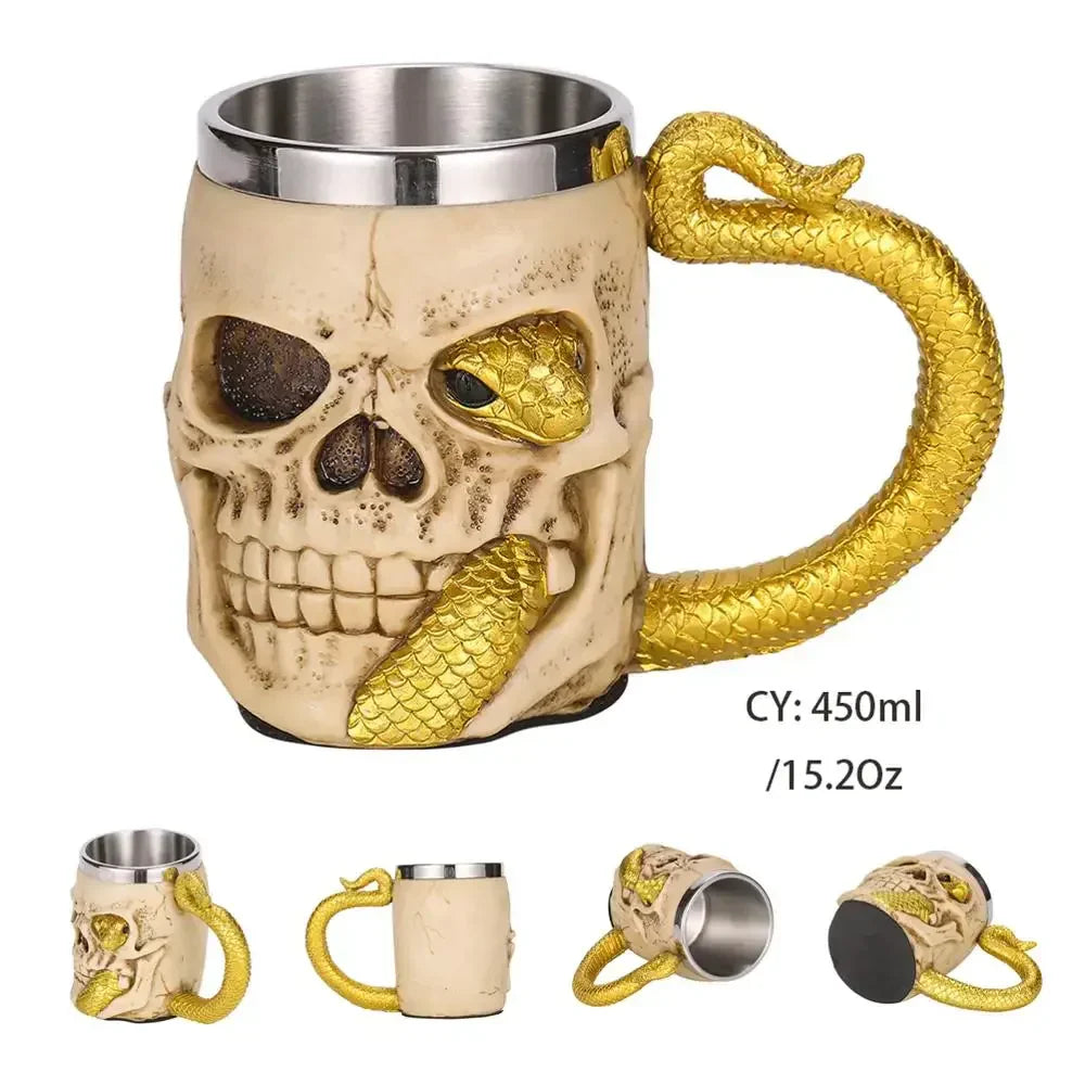 Junips | Medieval Dragon Resin Stainless Steel Mug as Coffee Mug or Tea Mug