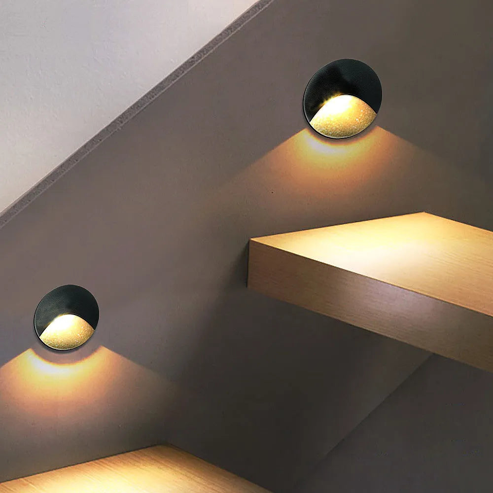 Junips | Modern waterproof IP65 LED recessed wall lamp for outdoor lighting - 3W embedded step & staircase balcony portal light