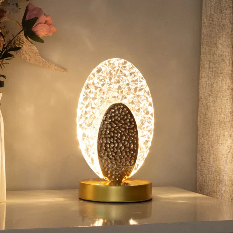 Junips | Crystal LED Table Lamp: Dimmable, USB Charging, Touch & Remote Control