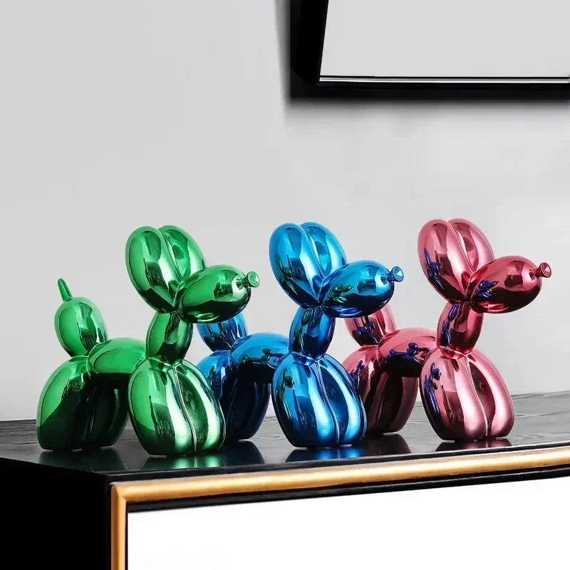 Junips | Nordic Balloon Dog Sculpture Resin Animal Ornament Art Sculptures and Figures Craft Home Decoration Room Desktop Accessories