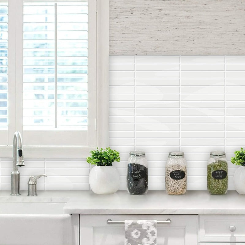 Junips | Self-adhesive 3D DIY Kit Kat tiles in glossy white