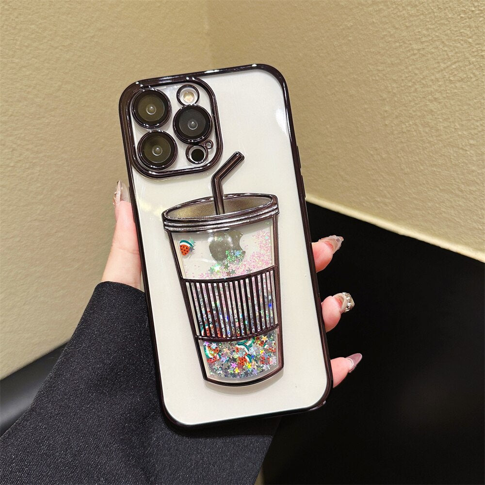 Junips | Glitter Star Drink Cup iPhone Case