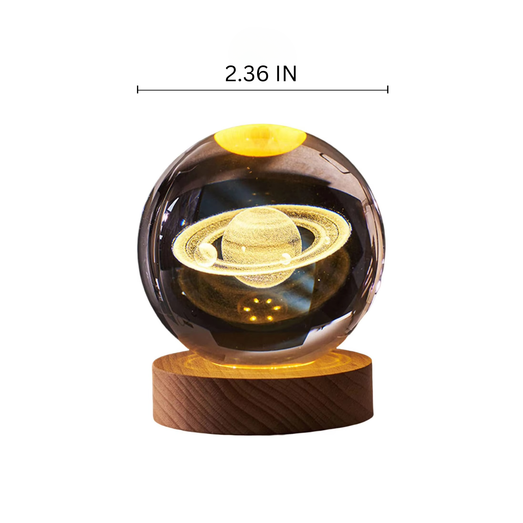 Junips | 2.36 in RGB Crystal Ball Night Light with Milky Way and Moon - Cosmos-Inspired Bedside Decoration