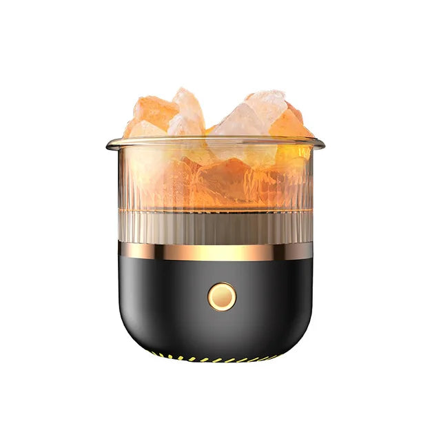 Junips | Himalaya salt crystal lamp & essential oil diffuser, USB ultrasonic humidifier for home & office