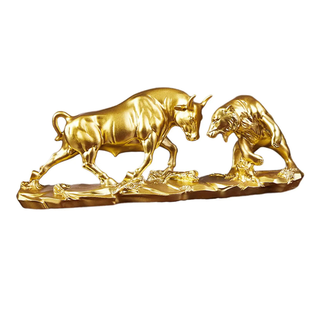 Junips | Feng Shui Bear and Bull Statue, Bull Figure, Collection Cow Sculptures Animal