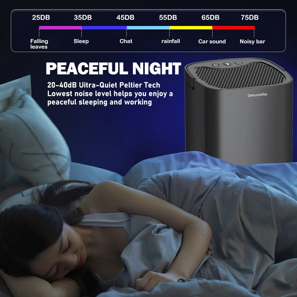 Junips | 1000ml Portable 2-in-1 Dehumidifier with Air Filter & Night Light – Aveline