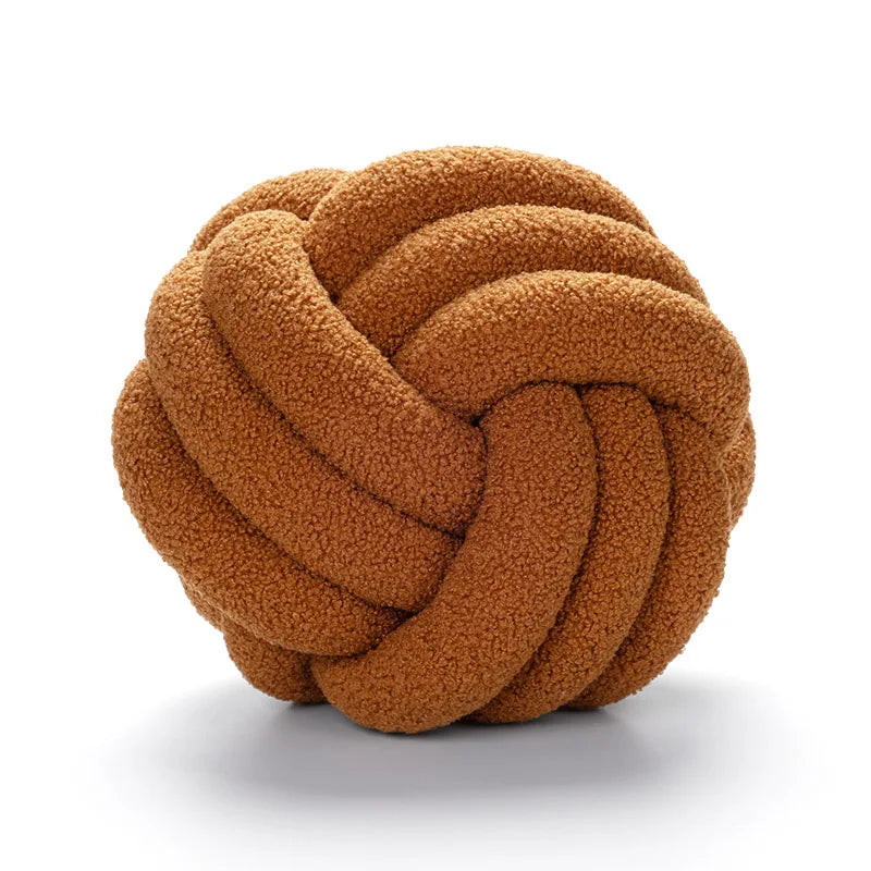 Junips | Throw Pillow - Cozy - Hand-knotted Ball - Sheepskin