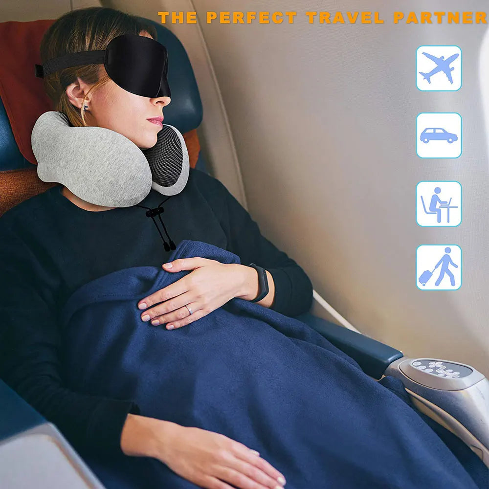 Junips | U-shaped neck pillow made of memory foam for travel and sleeping