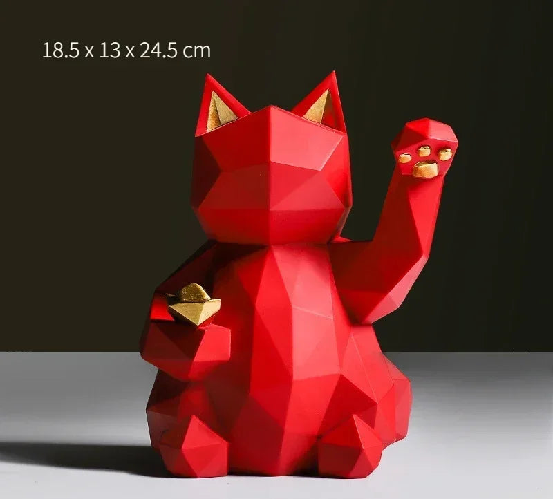 Junips | Nordic Minimalism Geometry Lucky Cat Statues