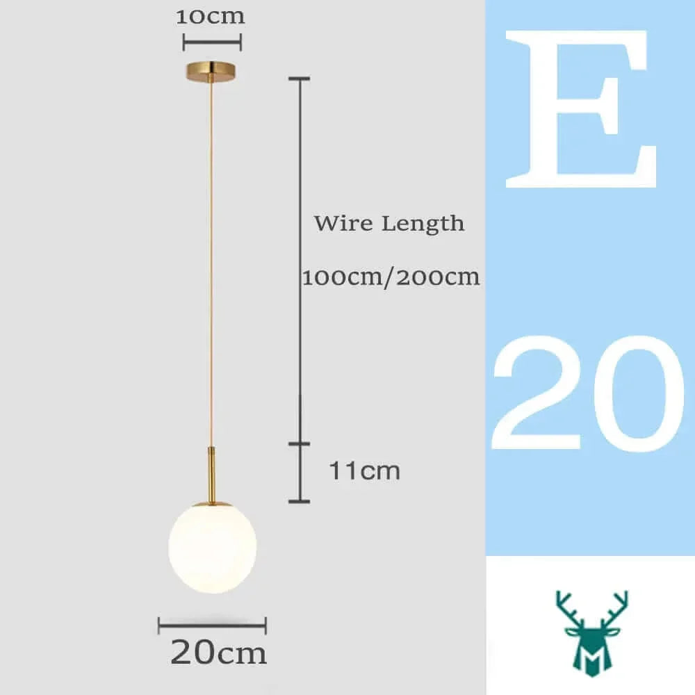 Junips | Mid-Century Modern Glass Ball Pendant Light