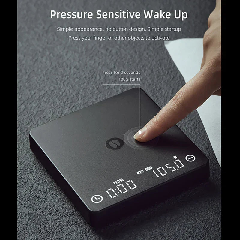 Junips | SearchPean Tiny/Tiny2s Espresso Coffee Kitchen Scale, Mini Smart Timer, USB, 2 kg/0.1 g/oz/ml, free shipping, gift for man and woman