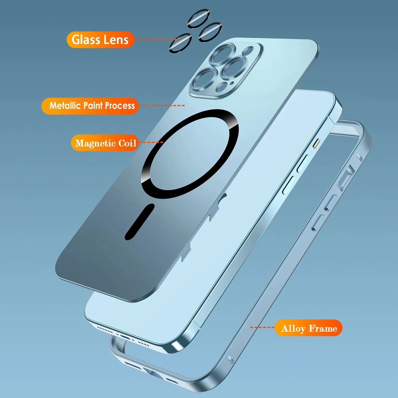 Junips | Magsafe Aluminum Frame Metal Bumper iPhone Case