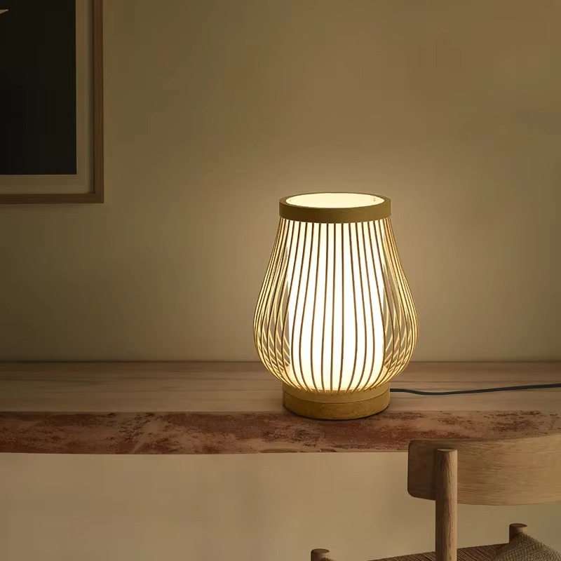 Junips | Zen-Inspired Bamboo Table Lamp for Bedroom and Living Room
