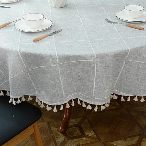 Junips | Aesthetic Round Linen Tablecloth