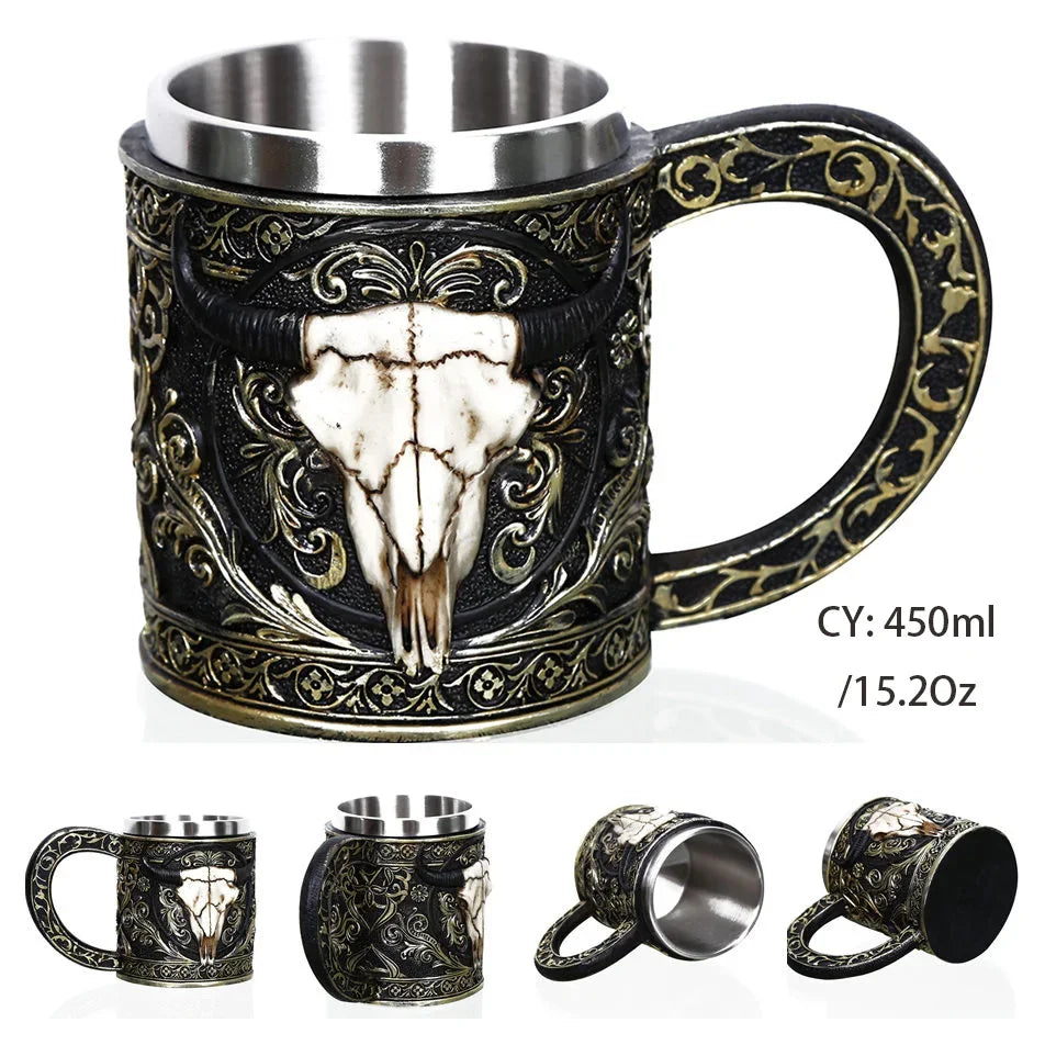 Junips | Medieval Dragon Resin Stainless Steel Mug as Coffee Mug or Tea Mug