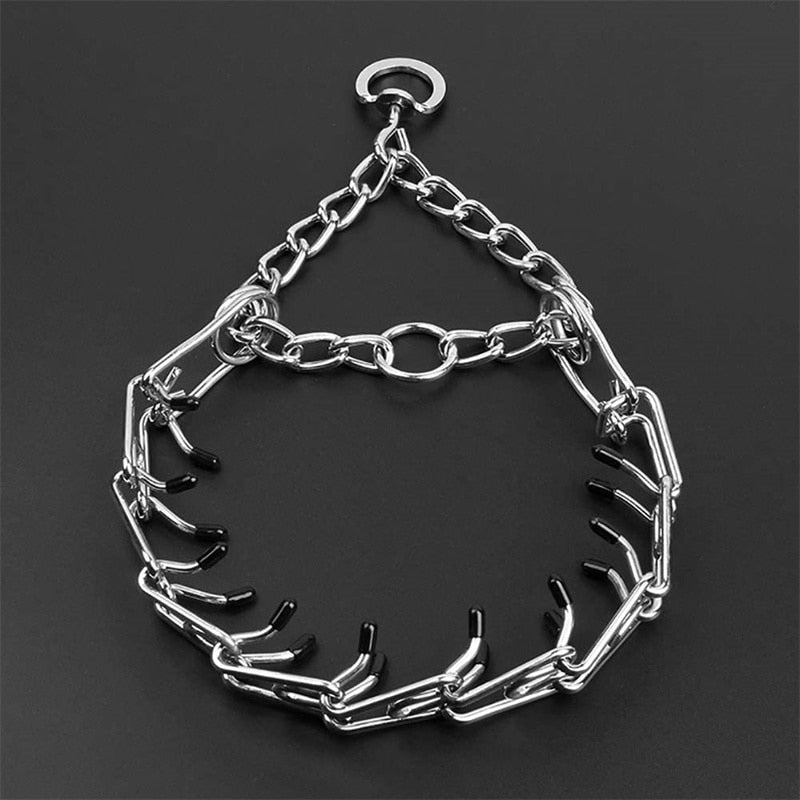 Junips | Dog Prong Collar Model B | Chrome-Plated Steel with Rubber-Tipped Prongs | Adjustable Anti-Pull Training Hardware | High-Tensile Linkage System | Multiple Size Variants