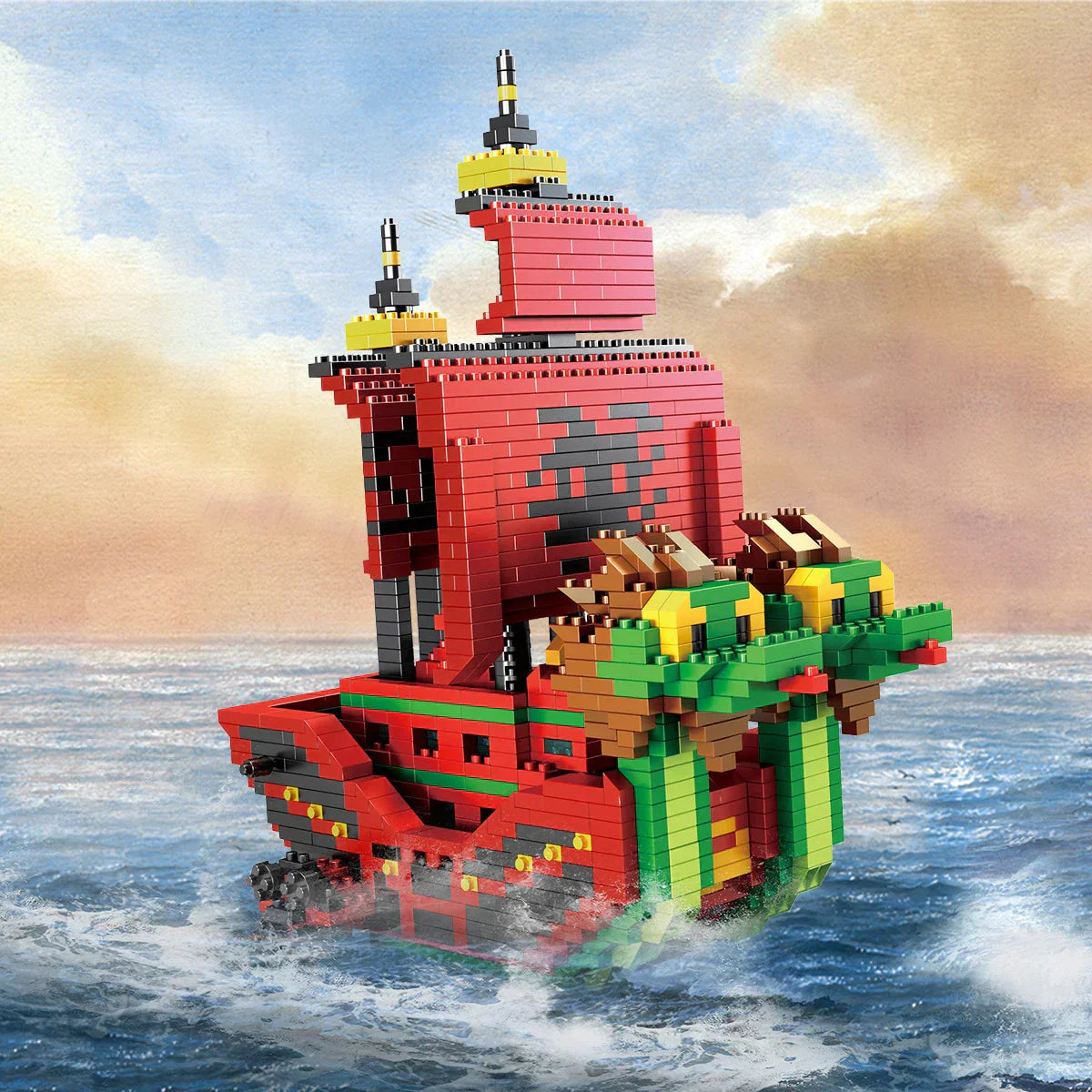 Junips | DIY Navigation Ship Building Blocks Toy, Pirate Ship Decoration Educational Toy, Gifts for Boys and Girls