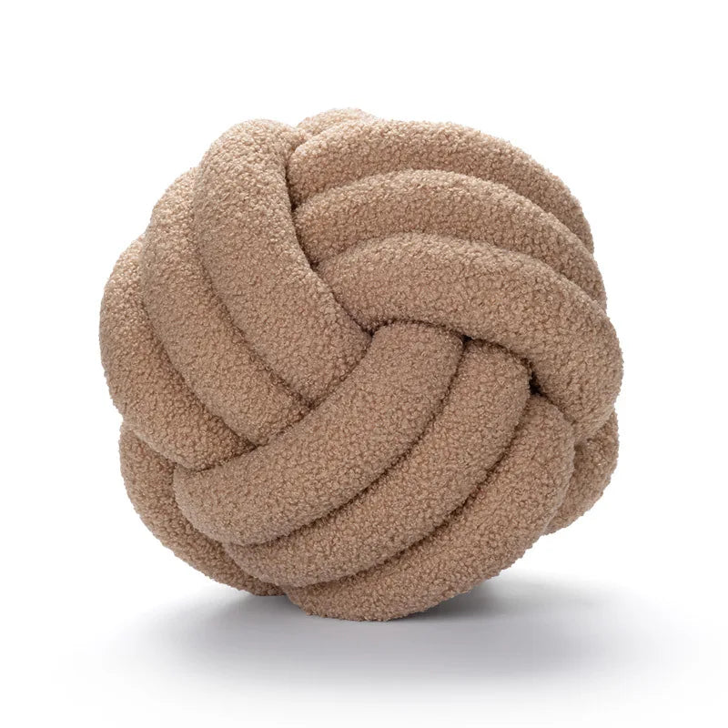 Junips | Throw Pillow - Cozy - Hand-knotted Ball - Sheepskin