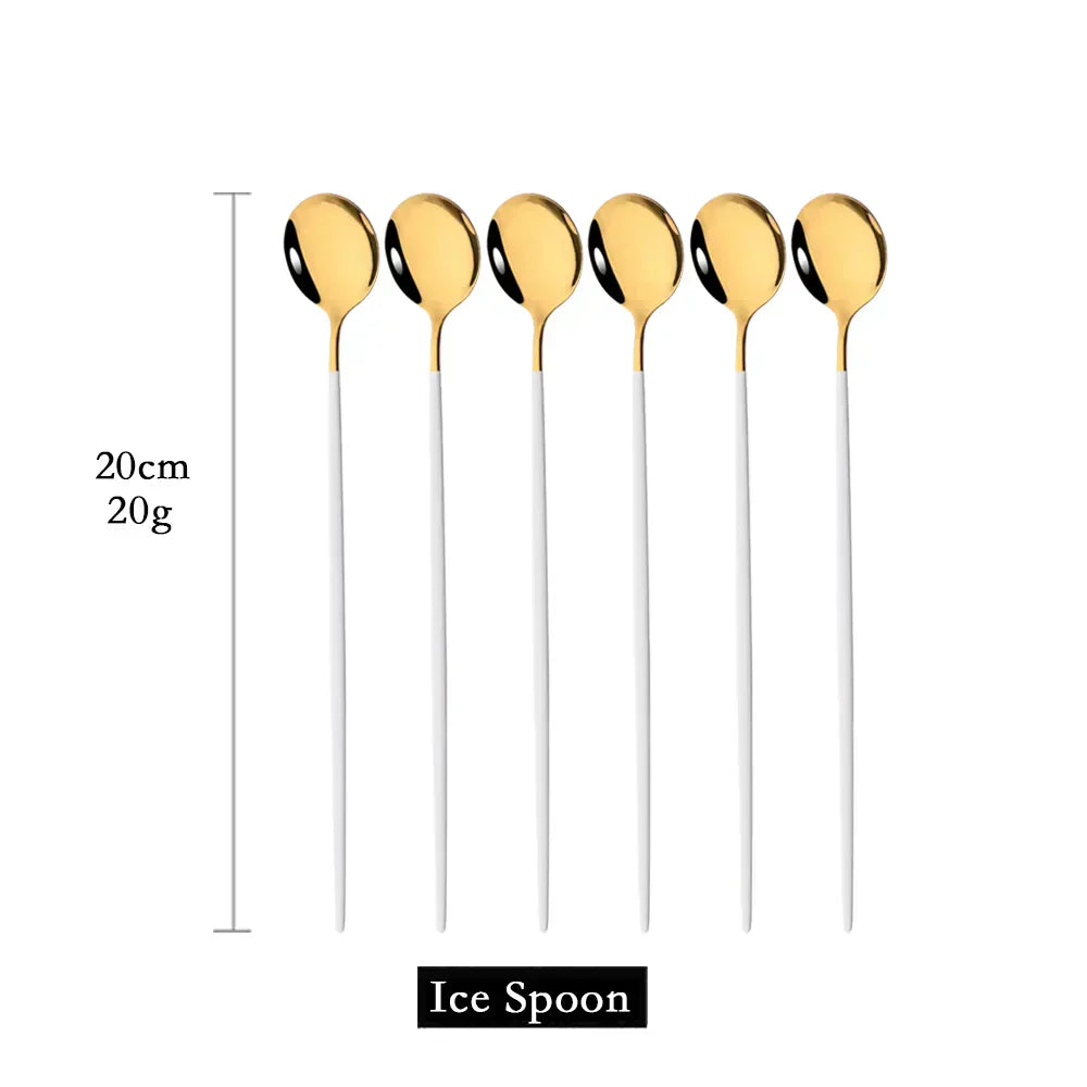 Junips | Golden 6-piece Long Handle Spoon Set