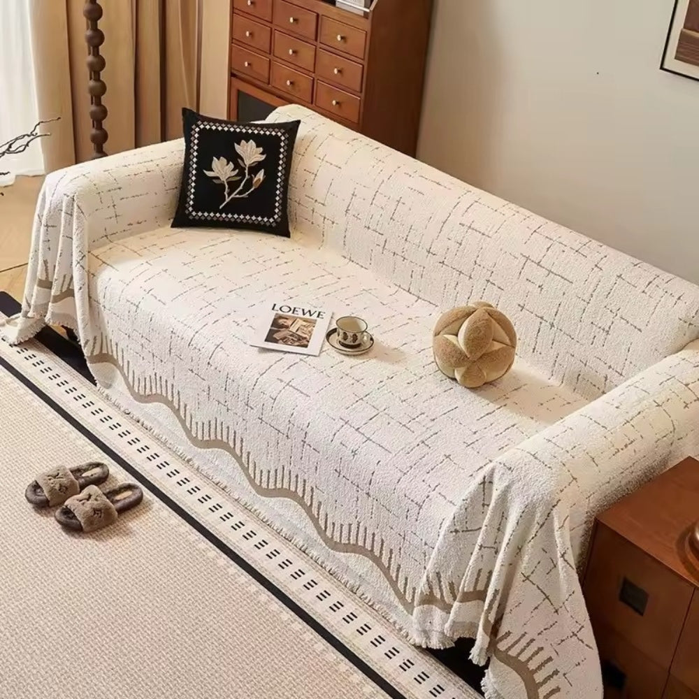 Junips | Serene Horizon Lines Sofa Cover