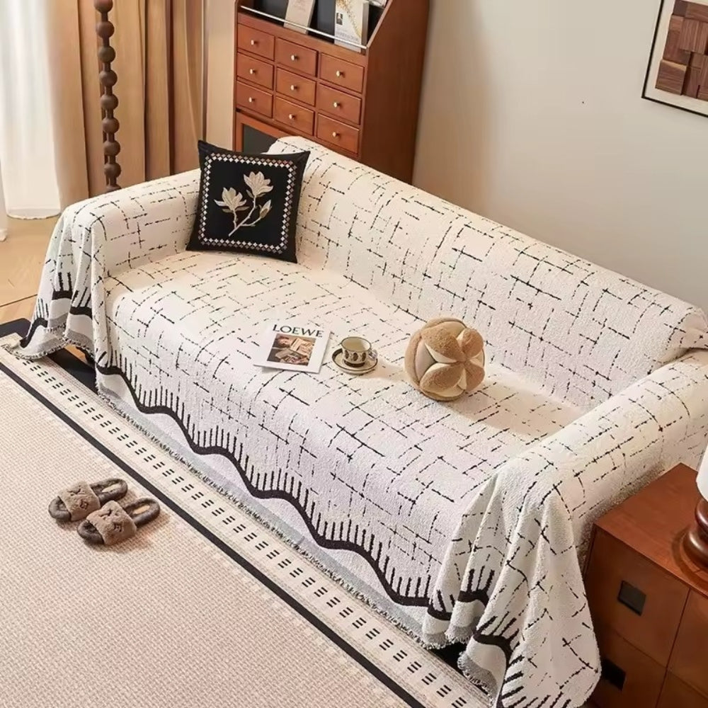 Junips | Serene Horizon Lines Sofa Cover