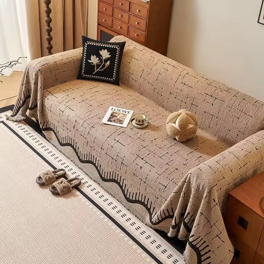 Junips | Serene Horizon Lines Sofa Cover