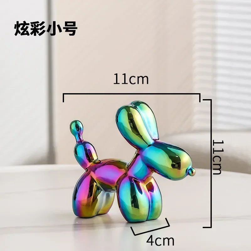 Junips | Nordic Ceramic Balloon Dog Sculpture Gold Animal Decorations Statue Living Room Ornaments Creative Desktop Ornament Home Decor