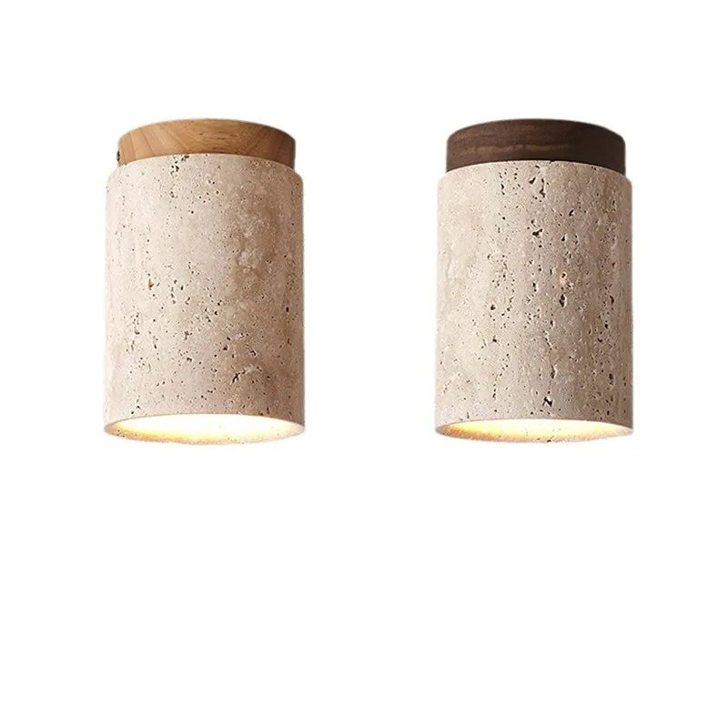 Junips | LysSten – Built-in travertine chandelier for hallways and staircases