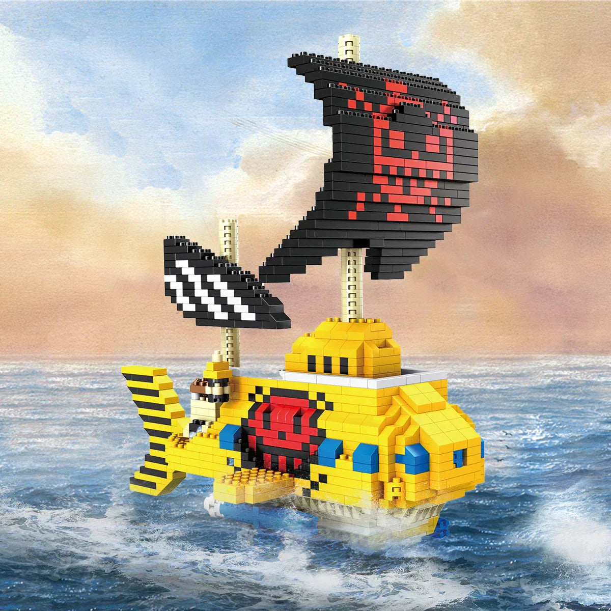 Junips | DIY Navigation Ship Building Blocks Toy, Pirate Ship Decoration Educational Toy, Gifts for Boys and Girls