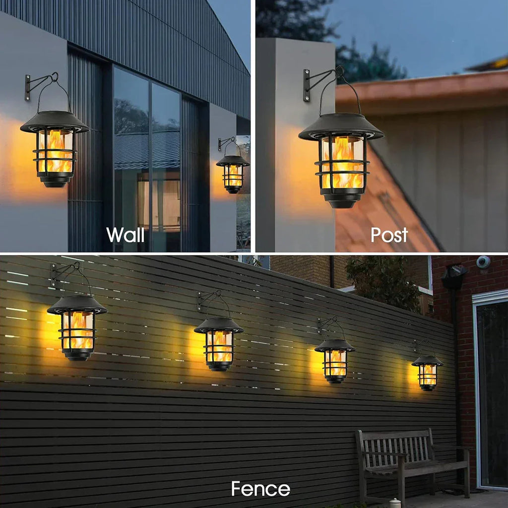 Junips | Solar Wireless Waterproof Flickering Sun Flame Lantern Light | - WallLant