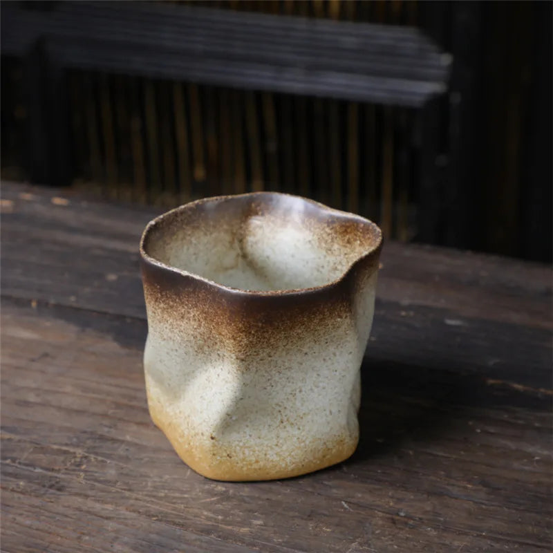 Junips | Irregular twisted shape cup 9.47 ounces/280 ml ceramic coffee tea cup without handle polychromatic creative ceramic mugs coffee mugs retro