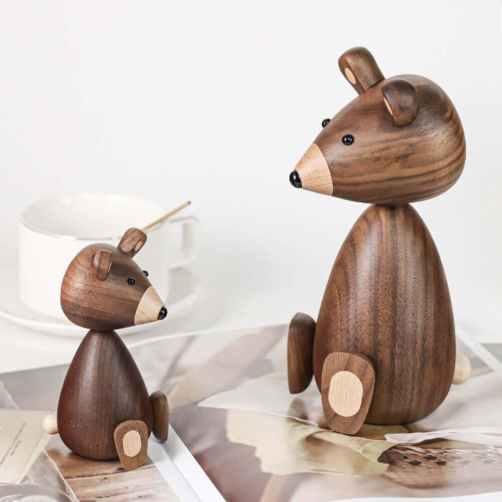 Junips | Danish Wood Brown Bear Family Ornaments