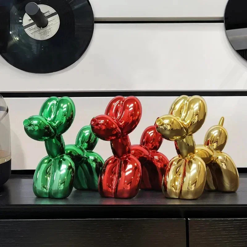 Junips | Nordic Balloon Dog Sculpture Resin Animal Ornament Art Sculptures and Figures Craft Home Decoration Room Desktop Accessories