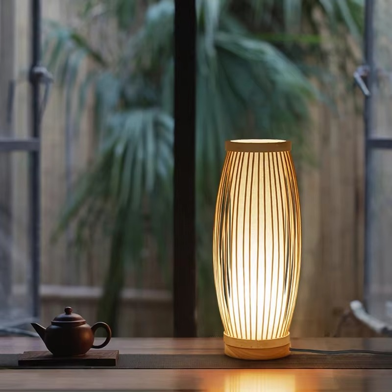 Junips | Zen-Inspired Bamboo Table Lamp for Bedroom and Living Room