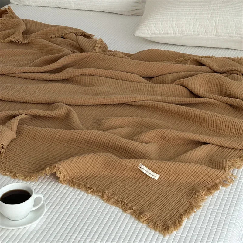Junips | Solid color cotton sofa blanket