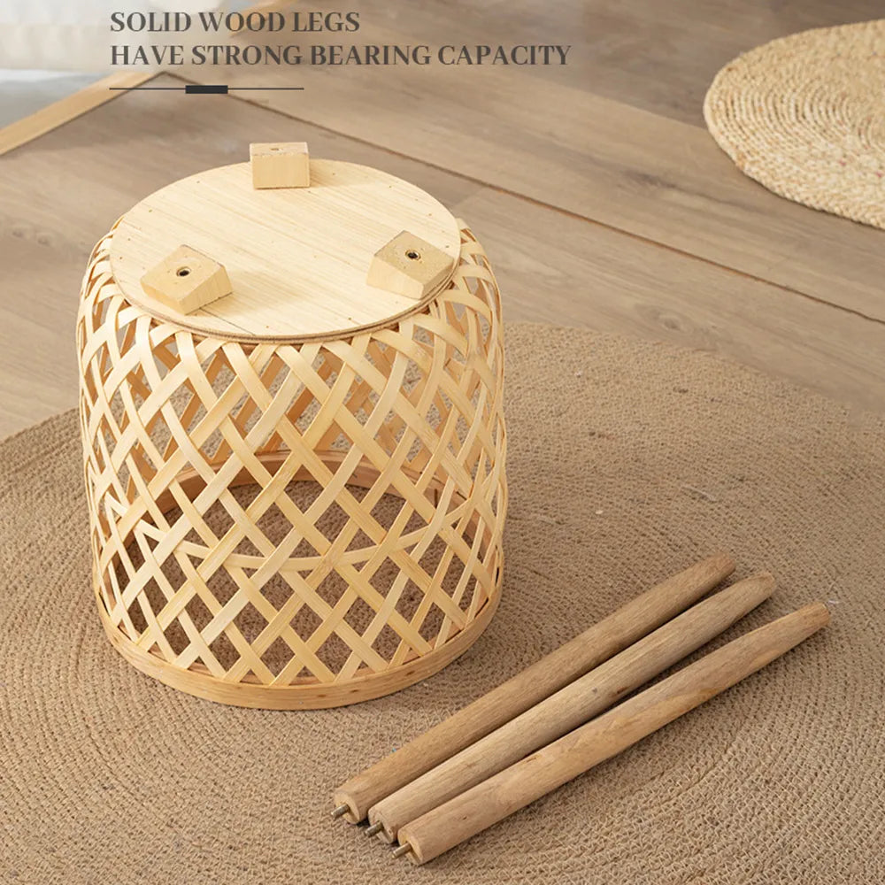 Junips | Handcrafted Bamboo Woven Flower Pot with Stand Plant Flower Display Storage Stand DIY Storage Children's Plant Pots Home Decor