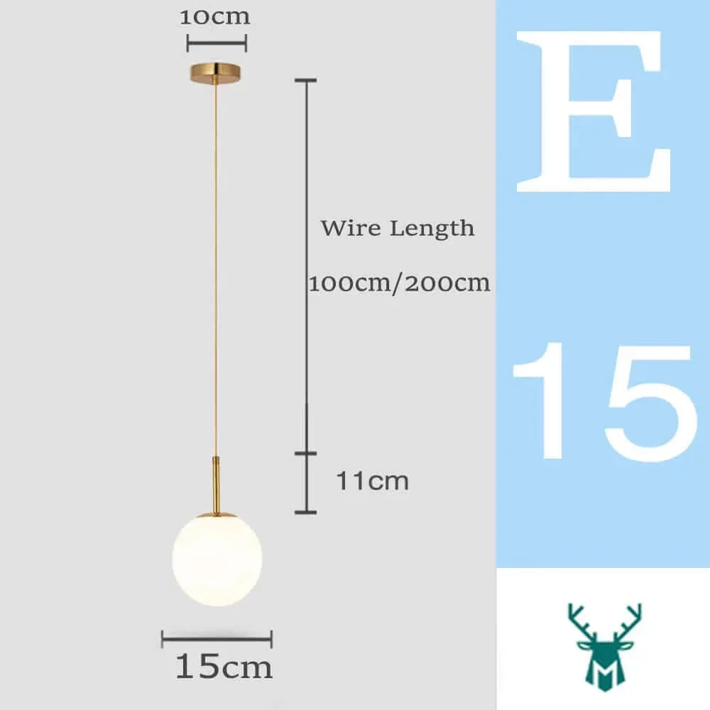 Junips | Mid-Century Modern Glass Ball Pendant Light