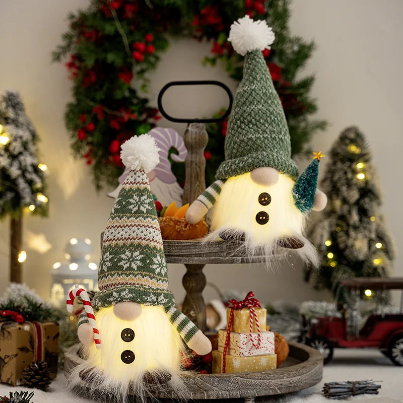 Junips | Christmas Gnome Decoration | LED Night Light | Warm Glow Holiday Ornament