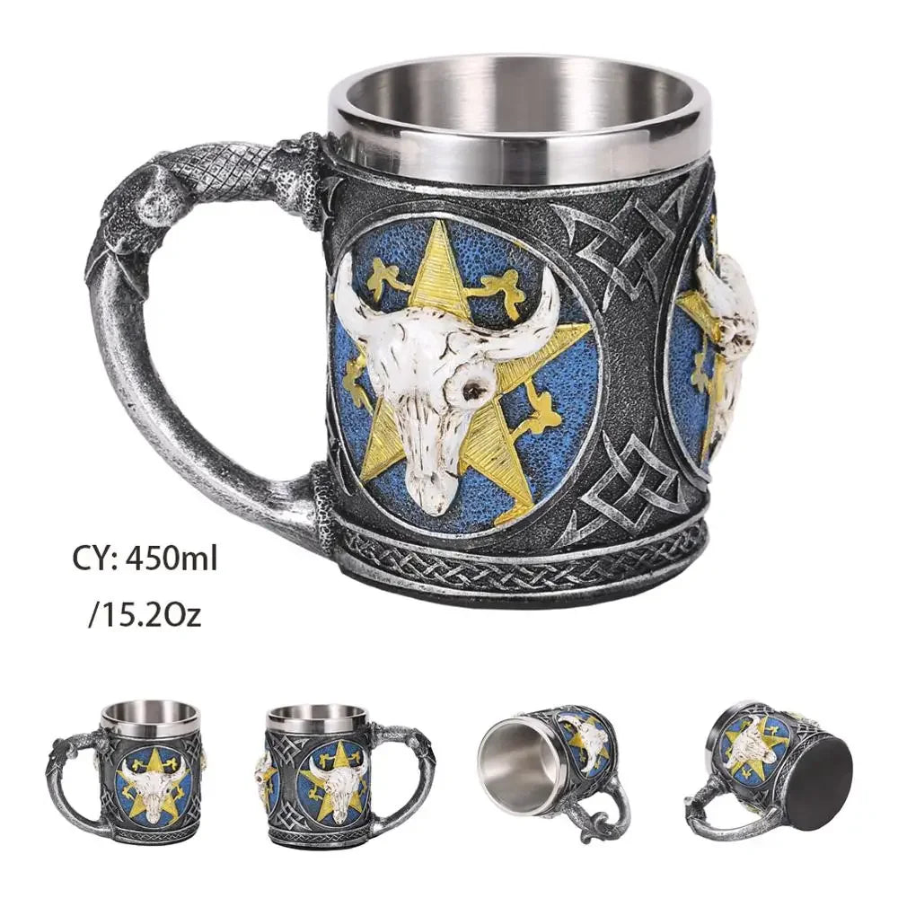 Junips | Medieval Dragon Resin Stainless Steel Mug as Coffee Mug or Tea Mug