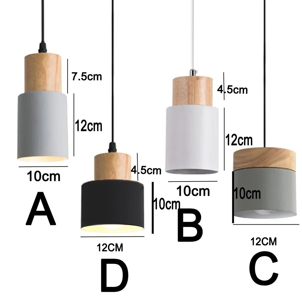 Junips | Nordic LED Pendant Lights Made of Metal and Wood - Modern Hanging Lamps for Dining Room and Kitchen