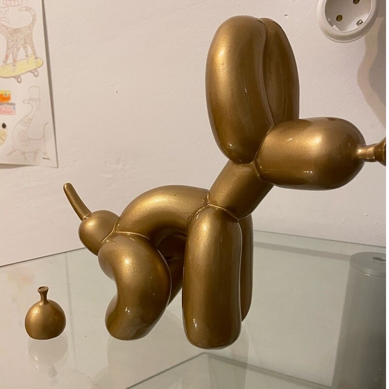 Junips | Balloon Dog Sculpture, Balloon Art Statue, Mini Collectible Figurine, Home Decoration, Resin Figure, Desk Accessories, Room Decoration