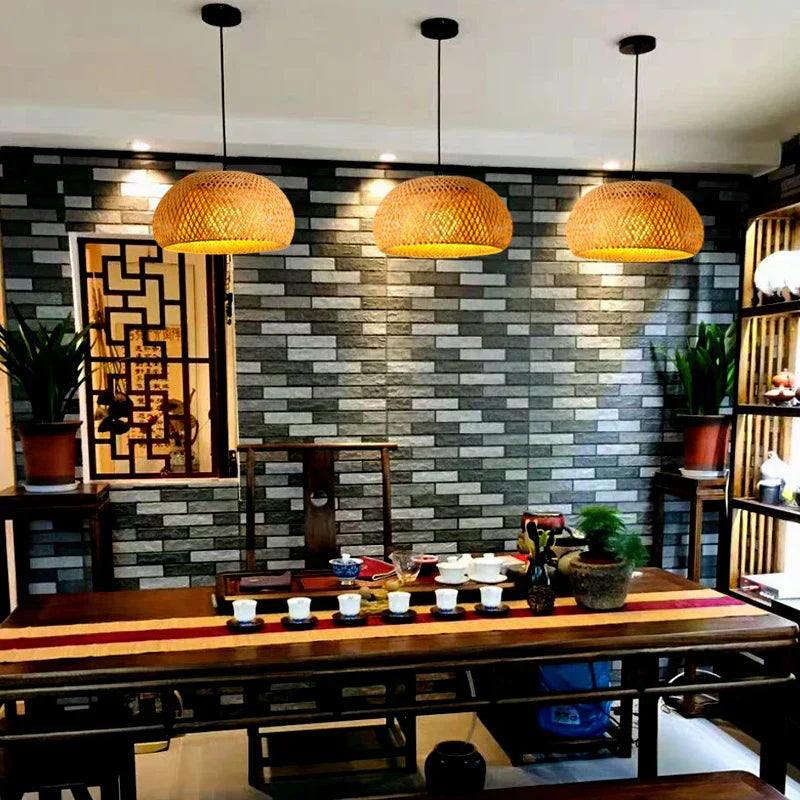Junips | Luxora Handwoven Bamboo Pendant Light - Eco-friendly Ceiling Lamp