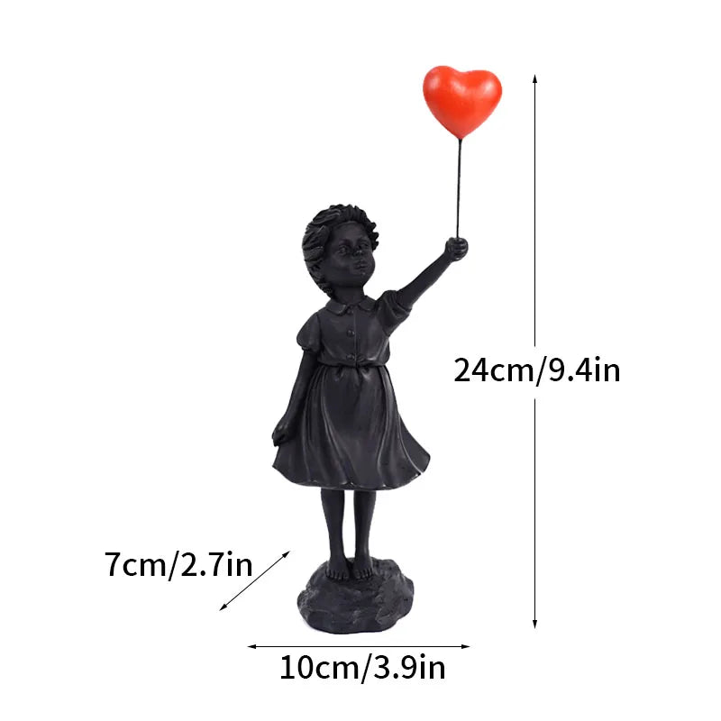 Junips | Dropshipping Banksy Sculpture Collection Flower Thrower Statue Pop Art Modern Balloon Girl Figurine Office Home Decoration