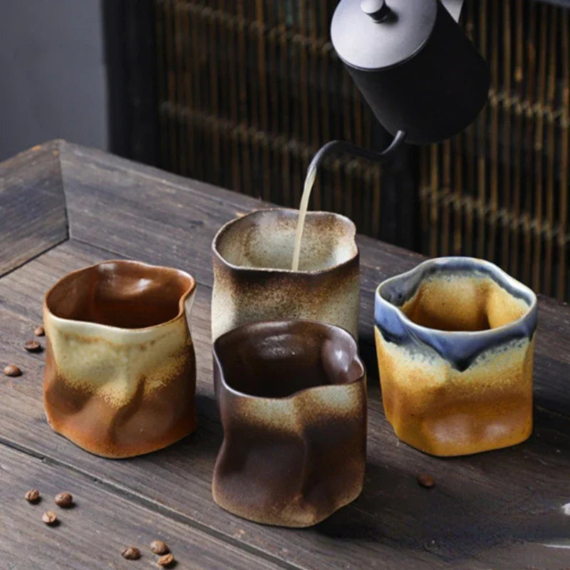 Junips | Irregular twisted shape cup 9.47 ounces/280 ml ceramic coffee tea cup without handle polychromatic creative ceramic mugs coffee mugs retro