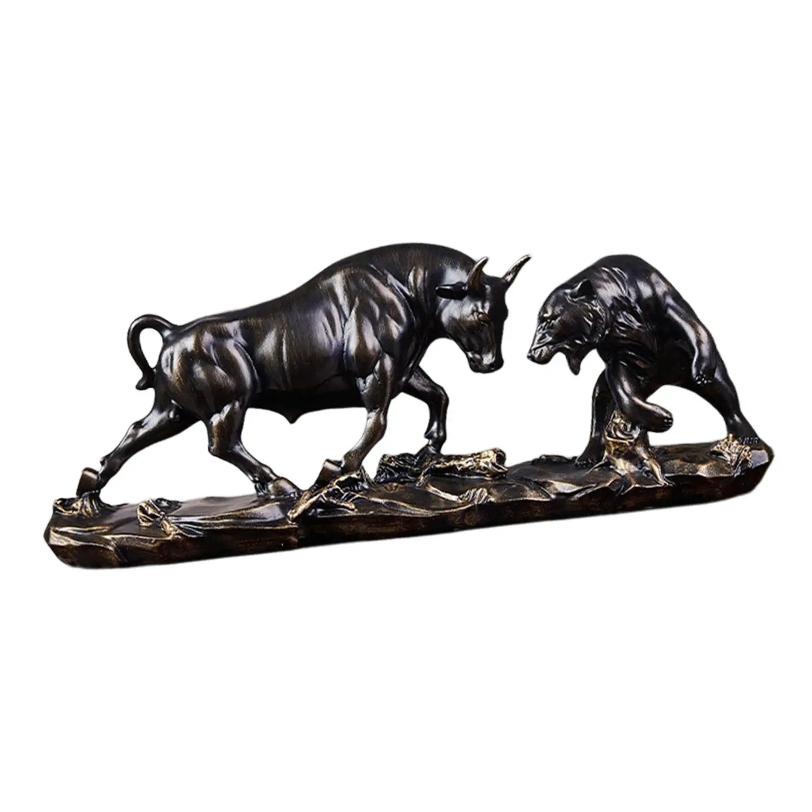 Junips | Feng Shui Bear and Bull Statue, Bull Figure, Collection Cow Sculptures Animal