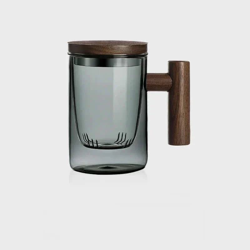 Junips | Ultramodern Glass Tea Cup with Filter and Lid