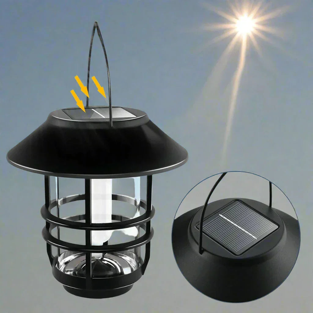 Junips | Solar Wireless Waterproof Flickering Sun Flame Lantern Light | - WallLant