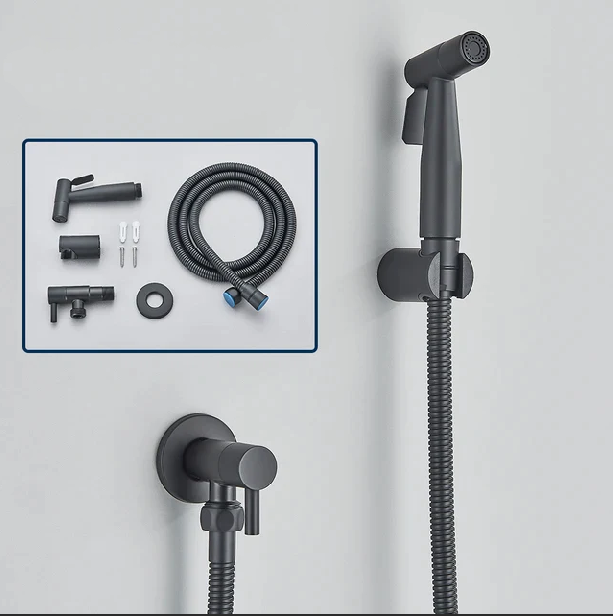 Junips | Shinesia Bidet Sprayer – Stainless Steel Hygienic Bathroom Accessory – Wall Mounted Cold Water Spray Function