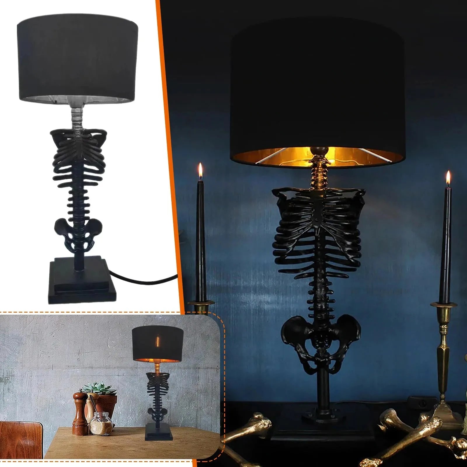 Junips | Handcrafted Gothic Skeleton Table Lamp